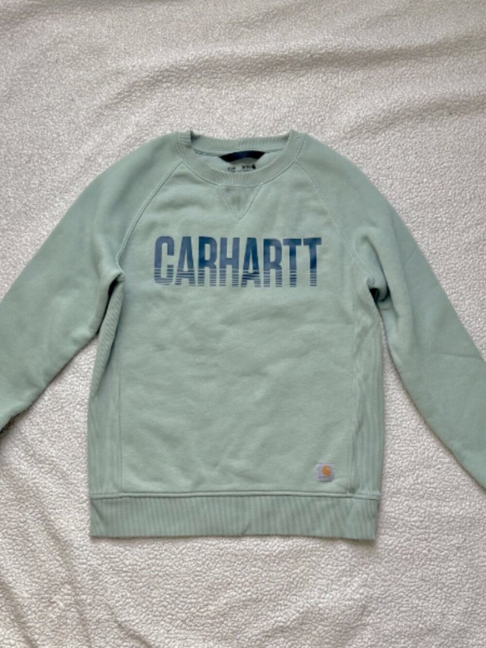 Carhartt Women's Small Crew Neck Pullover Sweatshirt - Sage. Relaxed Fit - Picture 2 of 6